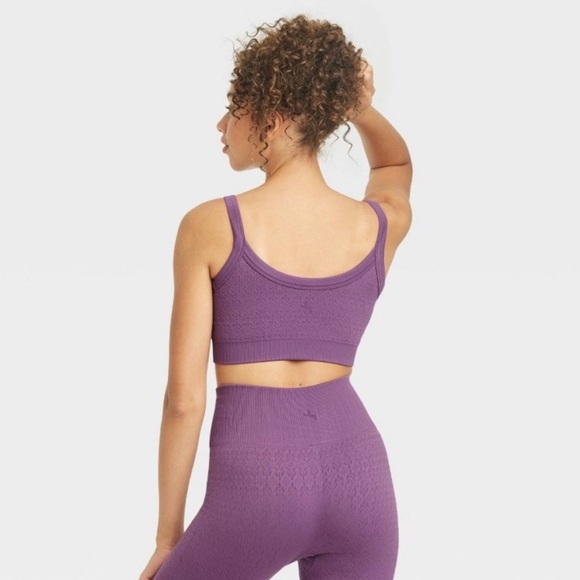 2/$20 ✨NWOT JoyLab Textured Seamless Bra Mulberry Purple Size M - Picture 3 of 10